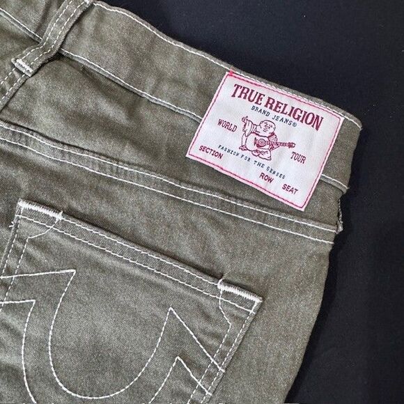 True Religion Cargo Bootcut Jeans Women’s Size 28 Military Green NWT - Picture 5 of 11